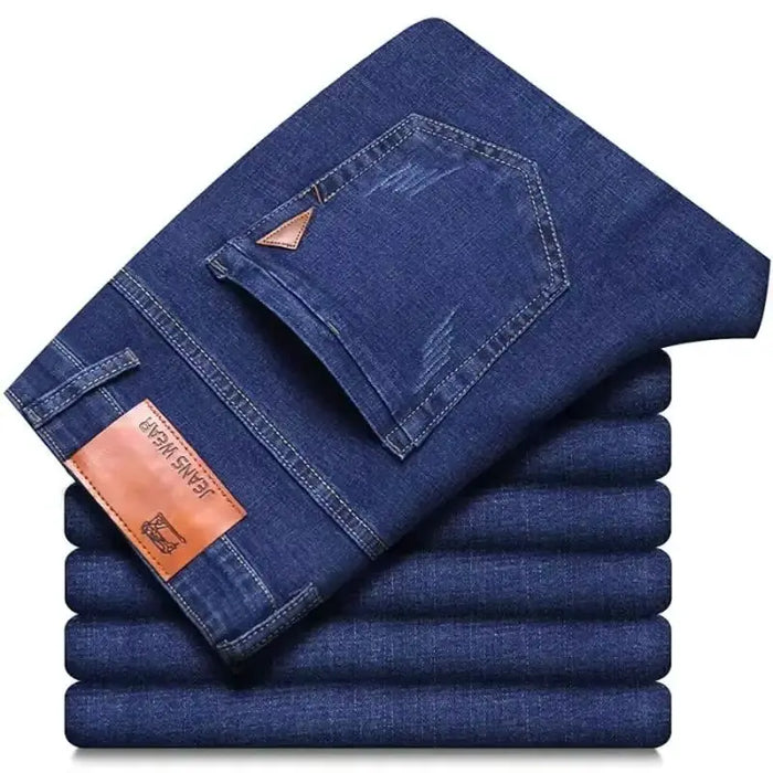 Spring Autumn New Mens Black Blue Pants Pure Color Stretch Jeans Street Casual Slim Fit Trousers Male Wash Skinny Jeans for Men